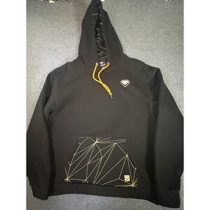 Metaview Gaming Content Custom Black and Gold Geometric Pullover Hoodie Large